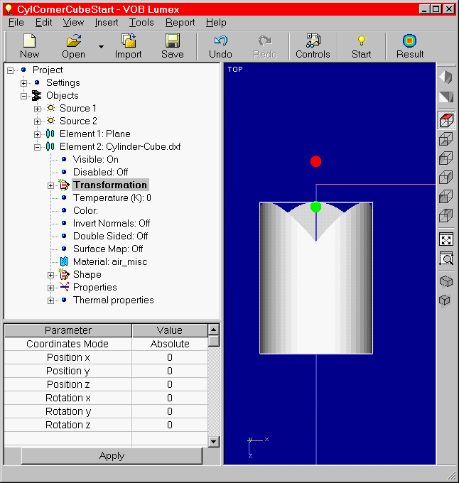 VOB Lumex after import of DXF